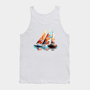 Sailing Boat Sea World Ocean Beauty Discovery Travel Tank Top